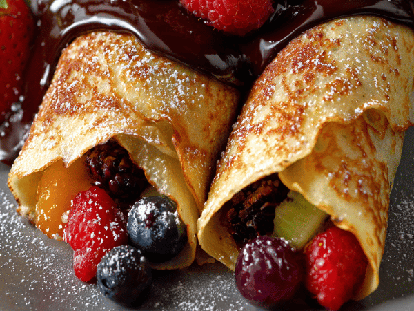 Alpen-Crêpes mit Beerensauce