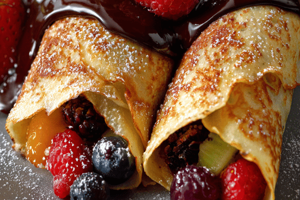 Alpen-Crêpes mit Beerensauce