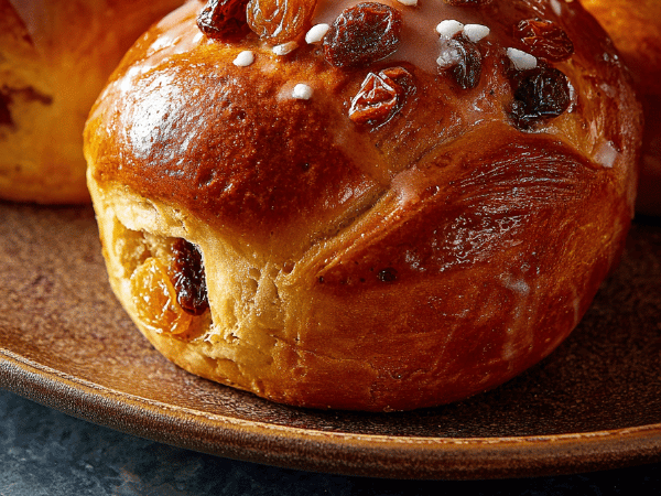 Fastenbrioche mit Rosinen und Aprikosen