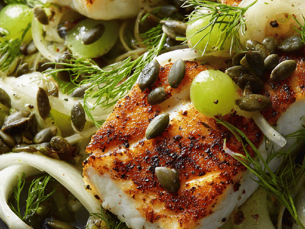 Fenchel-Trauben Fischsalat