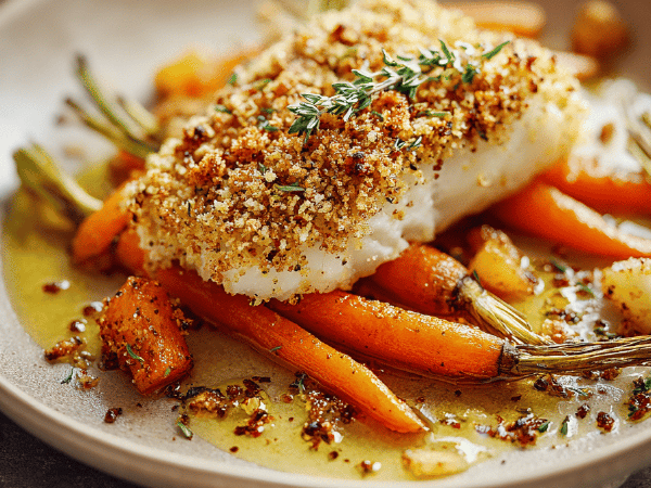 Fisch in Gewürzbrotkruste