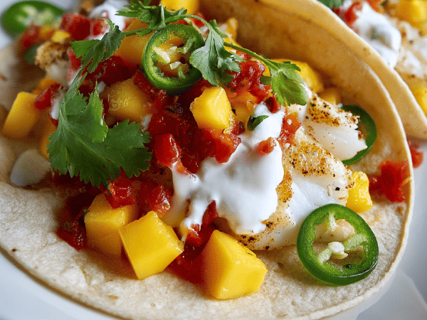 Fisch Tacos mit Avocado-Salsa