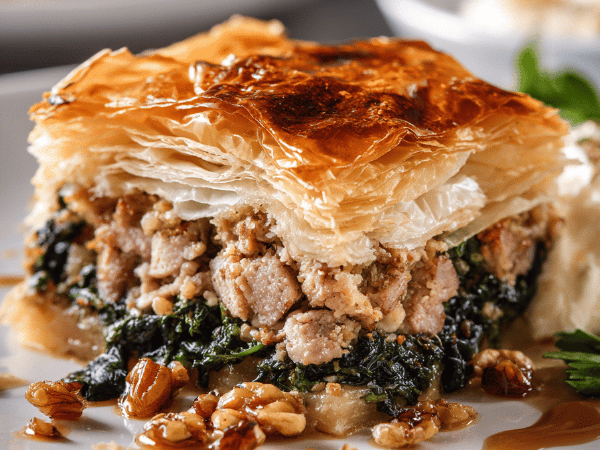 Fleisch-Blätterteigpastete