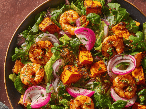 Garnelen Süßkartoffelsalat Airfryer