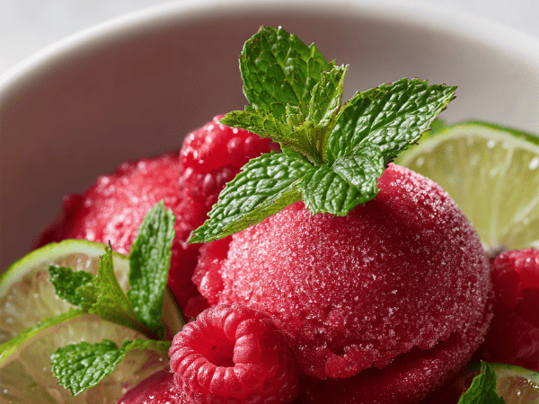 Gefrorenes Himbeersorbet-Experiment