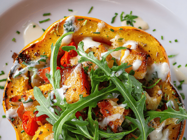 Gefüllte Kürbishälften