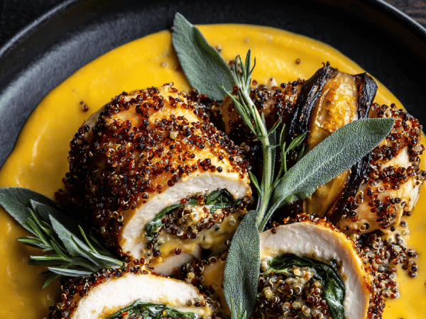 Gefüllte Putenrouladen mit Quinoa