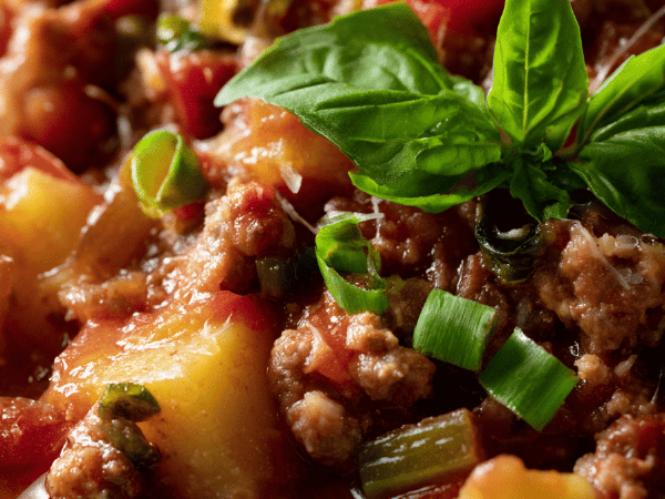 Gemüse mit Merguez-Bällchen aus dem Slow Cooker