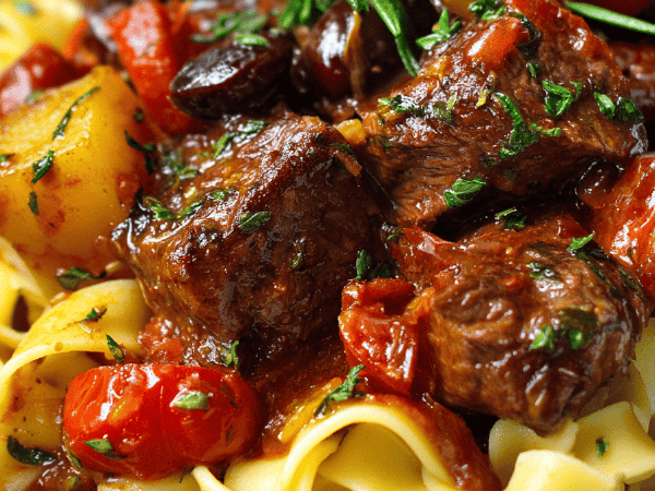 Geschmorte Rindfleischwürfel