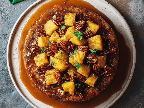 Invertierter Bananenkuchen