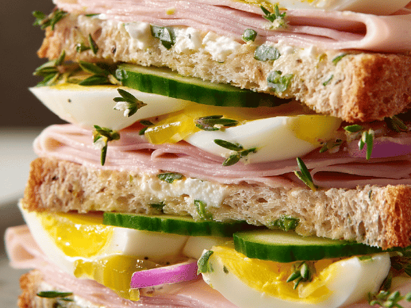 Jambons-Ei-Kräuter-Sandwich
