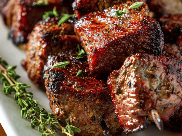 Knoblauchmarinierte Rindbrochettes