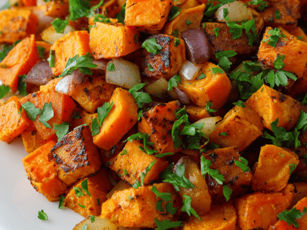 Knusprige Süßkartoffelwürfel