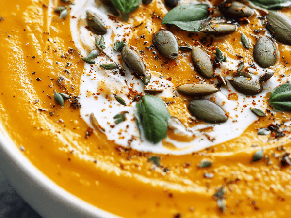 Kürbissuppe mit Kräutern