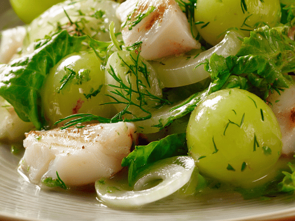 Lauwarmer Fenchelsalat mit Fisch