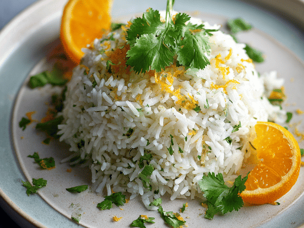 Limetten-Basmati-Reis mit Honig und Frühlingszwiebeln
