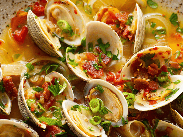 Muscheln in Weißwein mit Fenchel