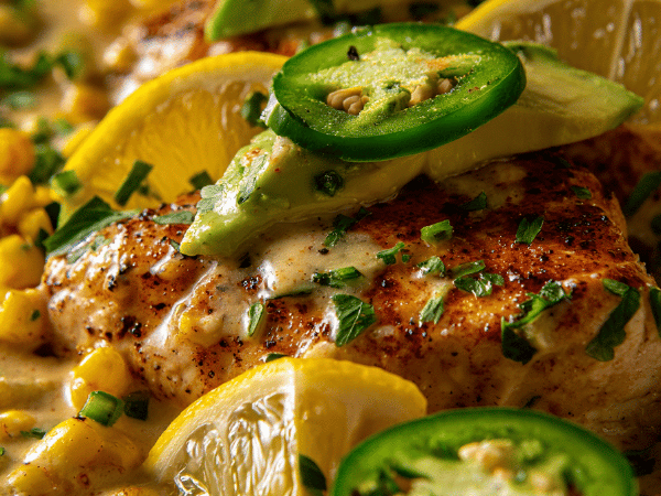 Poulet mit scharfer Sahnesauce