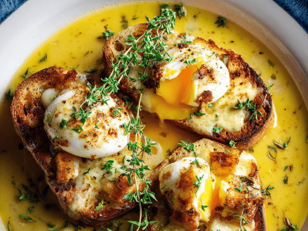 Provenzalische Knoblauchsuppe mit pochiertem Ei