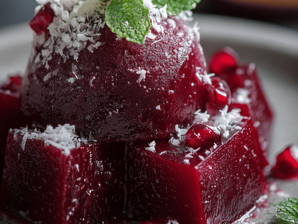 Rote-Bete-Sorbet mit Granatapfel