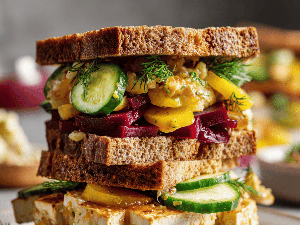 Rote-Bete-Tofu Sandwich Twist