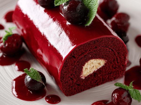 Roter Samt Biskuitrolle