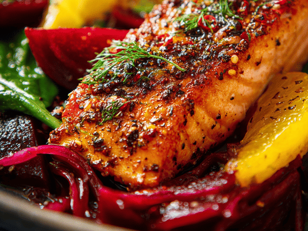 Saftige Forelle Rote-Bete-Salat