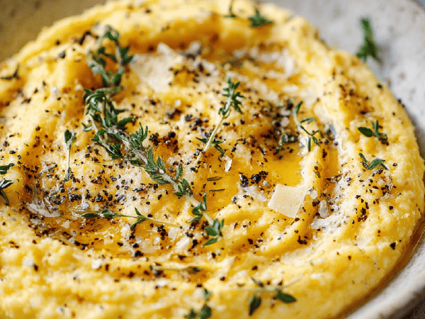 Schnelle Polenta mit Fontina und Kräutern