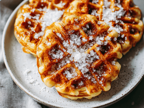 Waffeln mit Zimt und Ahornsirup