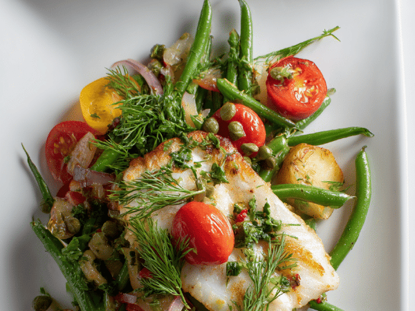 Warmer Fisch-Bohnen-Salat