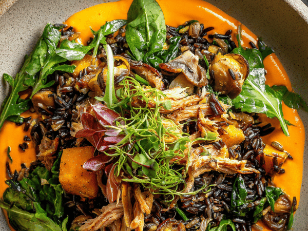 Wildreis Kürbis Pilz Bowl