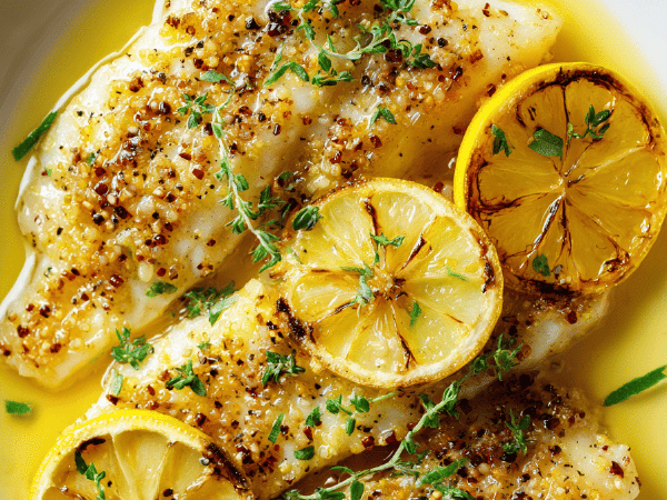 Würziger Fisch mit Honig-Senf-Kruste